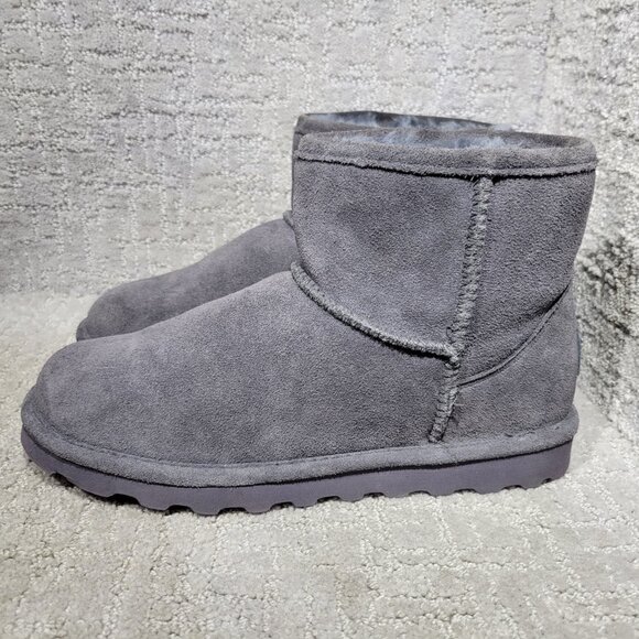 BearPaw Alyssa Women's Size US 10 Gray Suede Sheepskin Wool Ankle Boot Shoes - Picture 1 of 9
